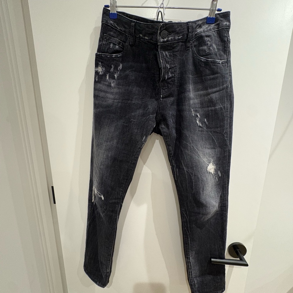 DSQUARED2 Distressed Black Jeans - size 44